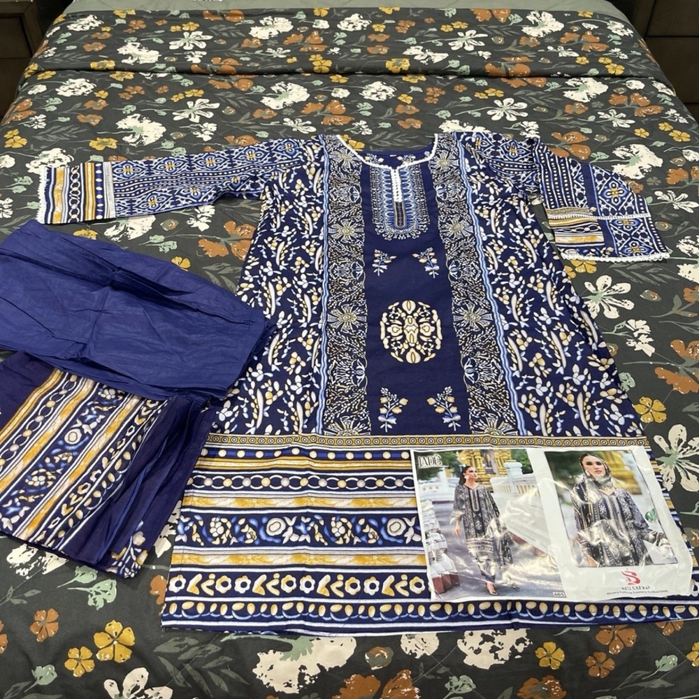 🌹PAKISTANI THREE PIECE SHALWAR KAMEEZ SUIT LAWN BIN SAEED COTTON🌹